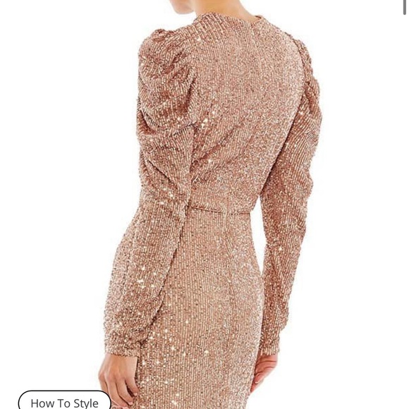 Gorgeous Mac Duggal sequined copper dress size 12. - Picture 2 of 5